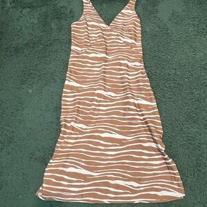 a new day Brown and White Zebra Print Maxi Dress